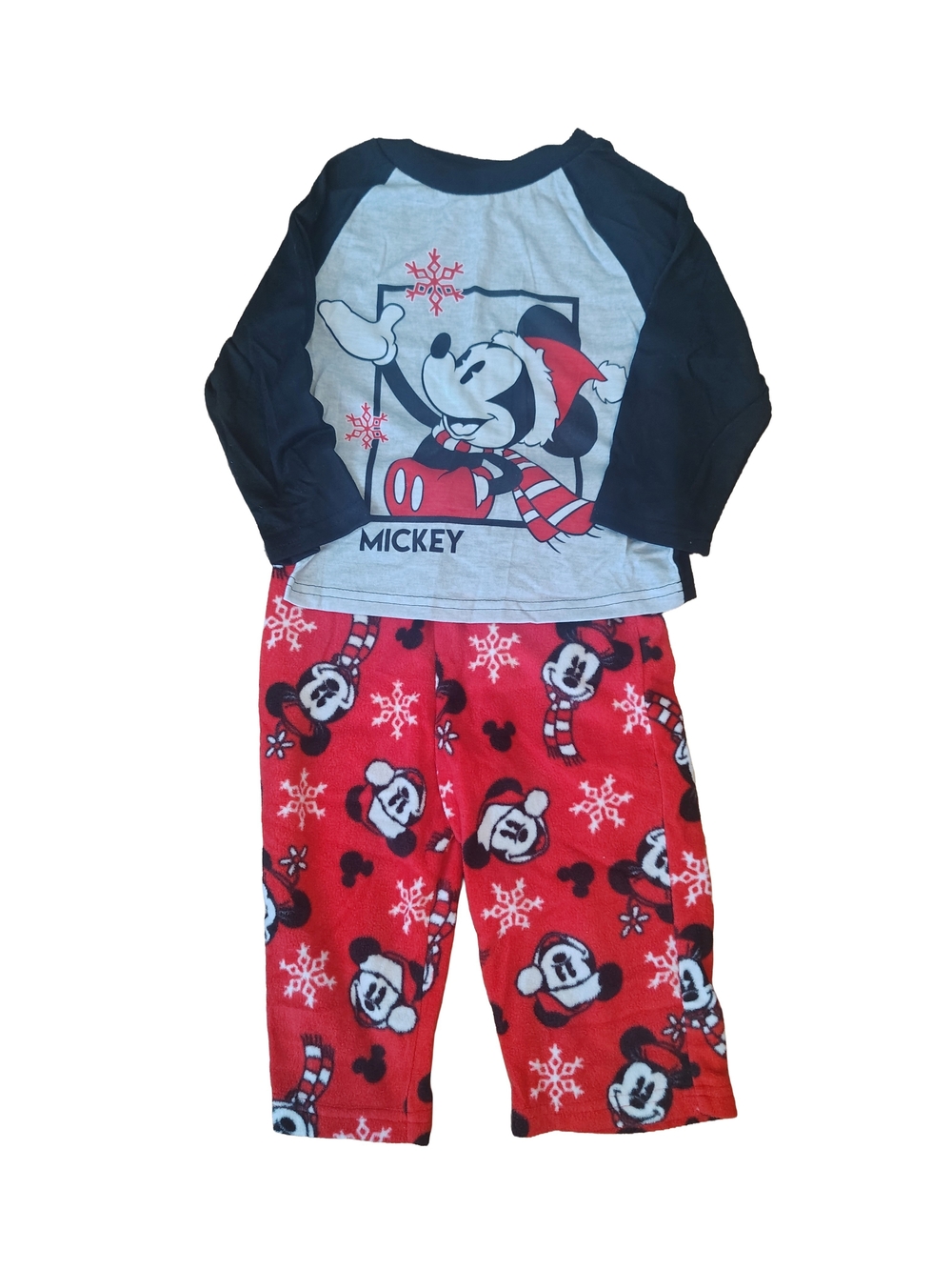 Disney Mickey Mouse Red and Black Kids Pajama Set Size 2T